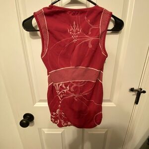 Athleta Pink Top with White Patterns